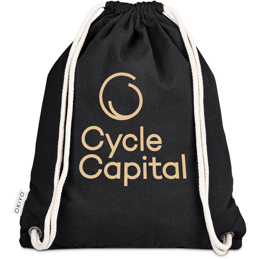 Okiyo Kinchaku Recycled Canvas Drawstring Bag - Image 11