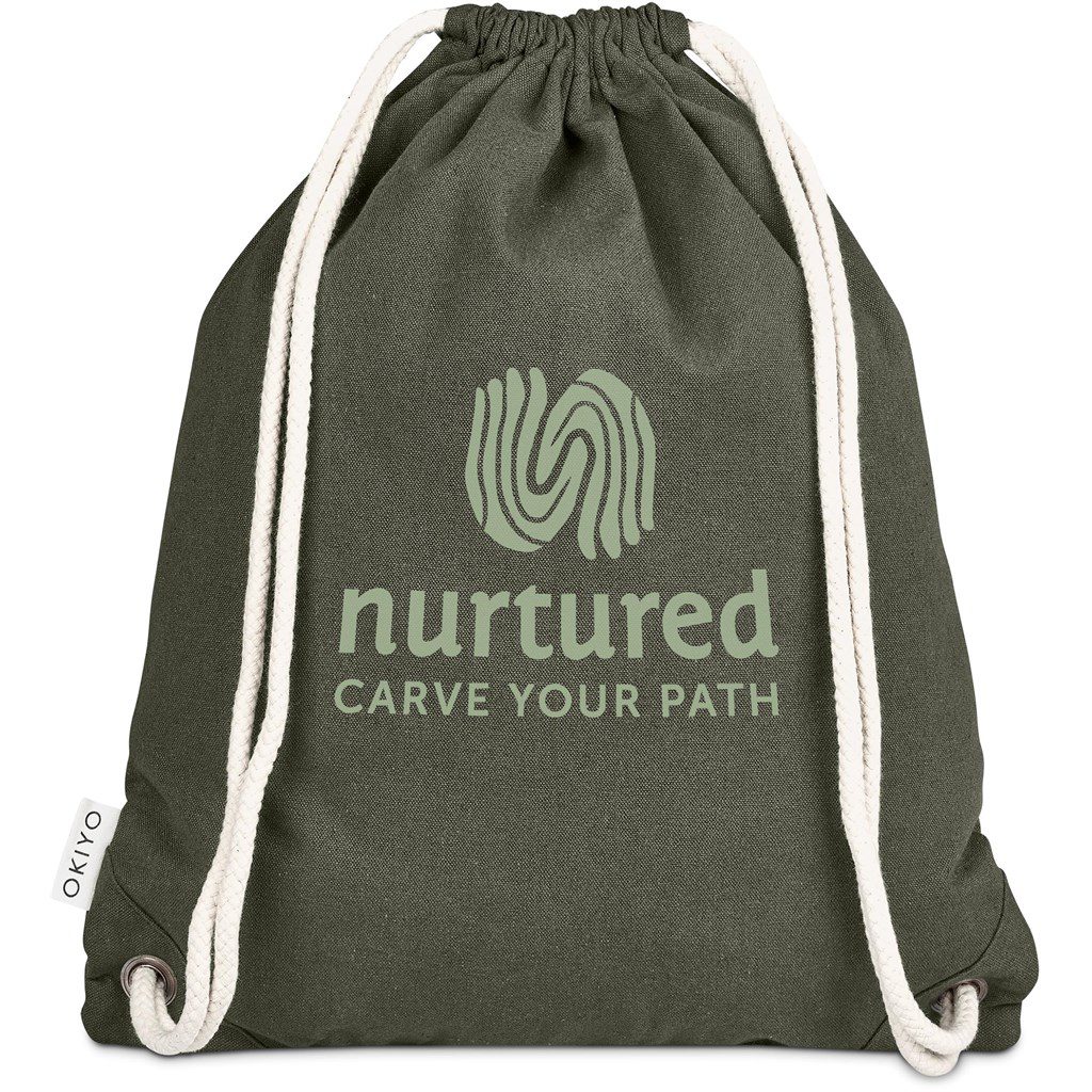 Okiyo Kinchaku Recycled Canvas Drawstring Bag - Image 13