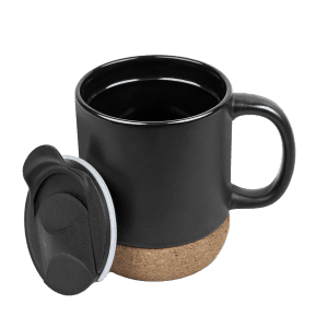 Velora Cork Mug Black Lid Off